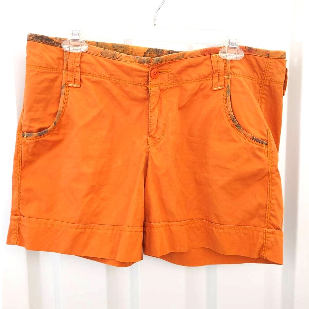 Lucky Brand Chino Style Shorts Cuffed Sz 10/30 Orange